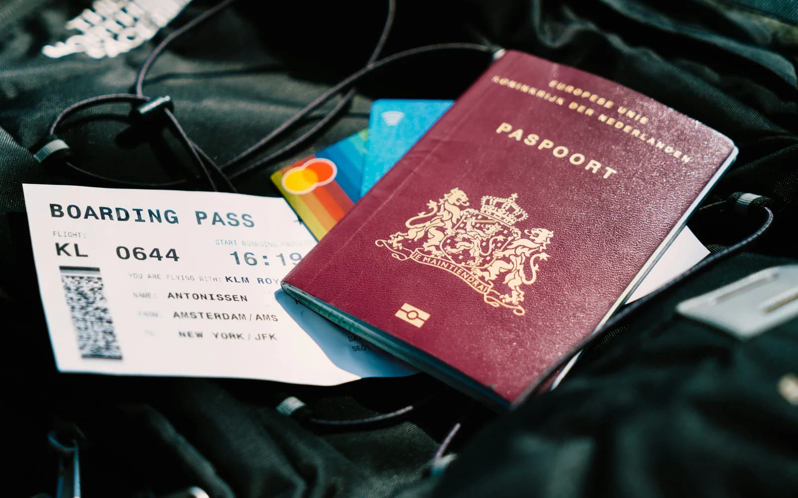 Passport and boarding pass prepared for travel